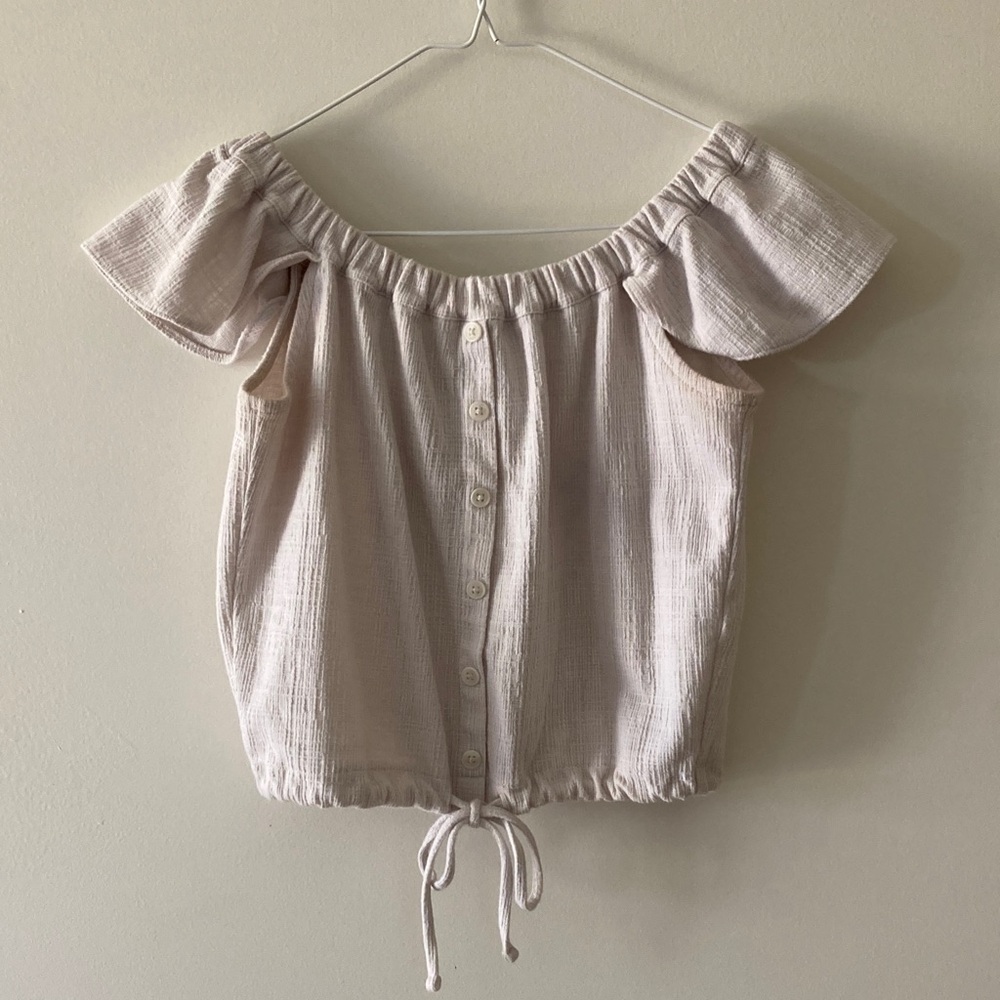 Madewell Peasant Oatmeal Top XS